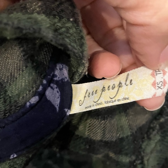 Free people xs plaid button down - Picture 3 of 4